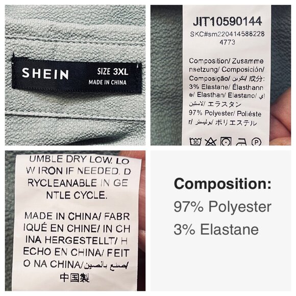 Shein Mens Light Green Button-Up Shirt 3XL Gauze Lightweight Comfy Casual Office - Picture 9 of 16